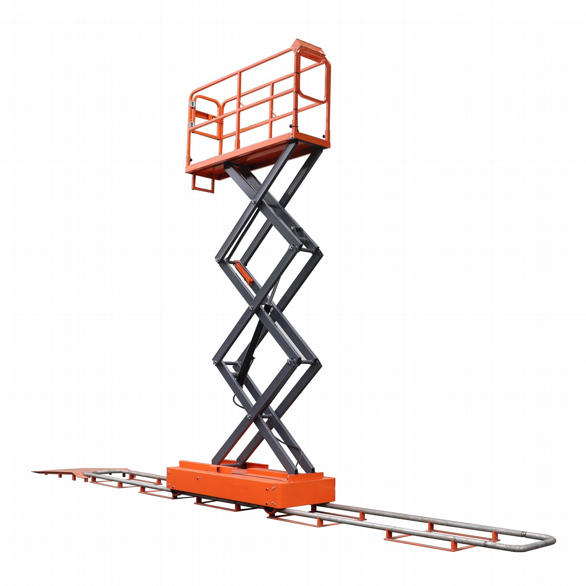 Greenhouse railway scissor lift work platform