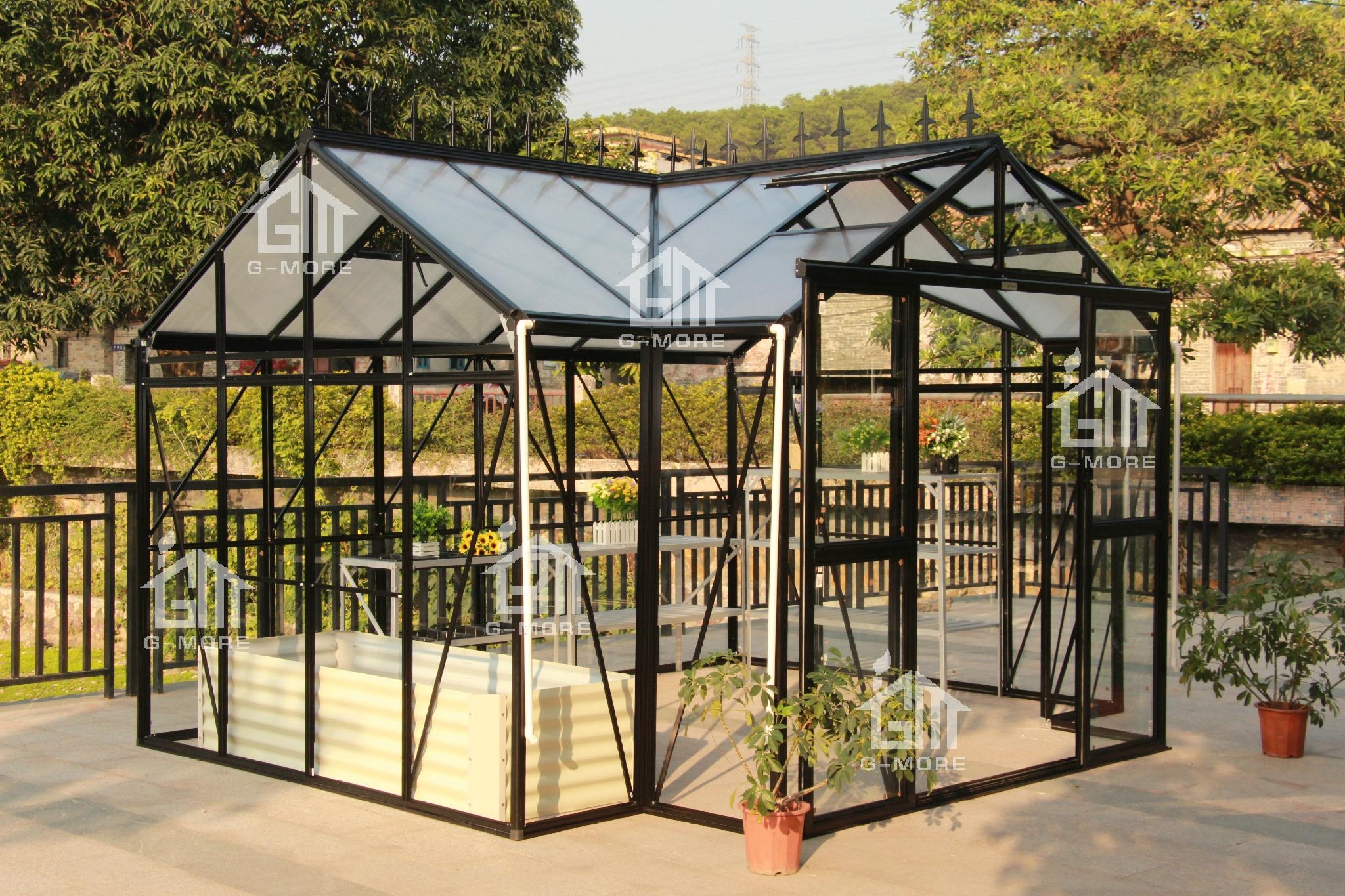 2015 Free shipping T Shape Hobby Greenhouse Orangery Series -10 Years Warranty