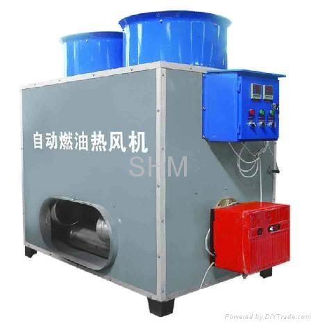 Automatic oil burning heater for greenhouse