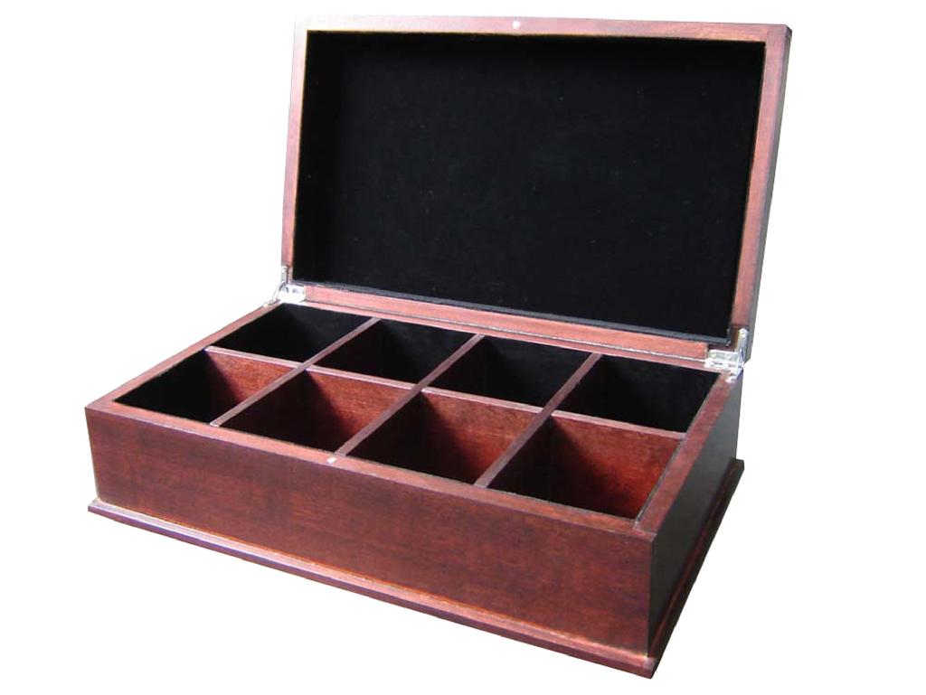 Black Wiped Wooden Tea Chest Box and Display Holder