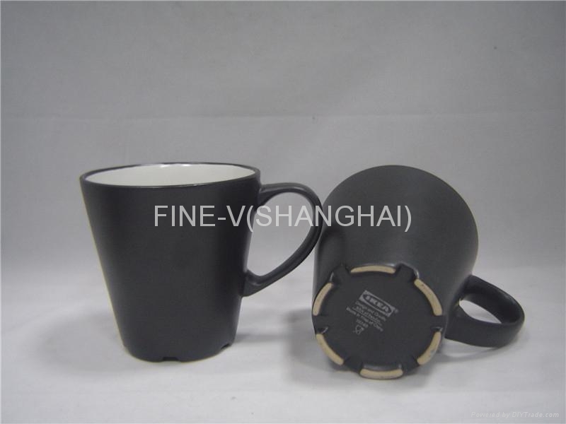 Ceramic matte black coffee mug