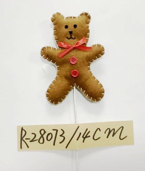 14cm plush bear with sticking for flower,etc