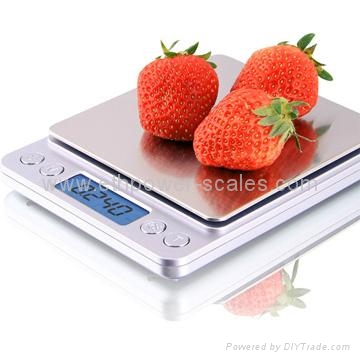 Electronic Kitchen Scale, with capacity 1kg, 2kg, 3kg