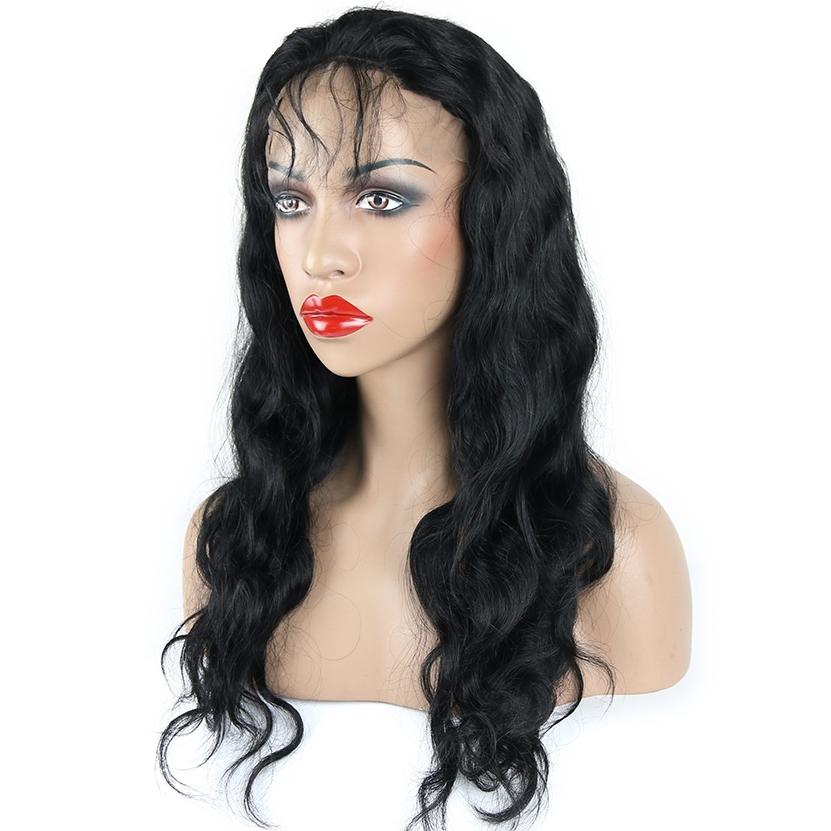 High quality 24" remy indian human hair body wave full lace wigs