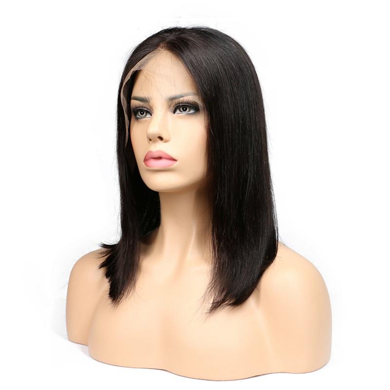 18" straight indian human hair front lace wigs