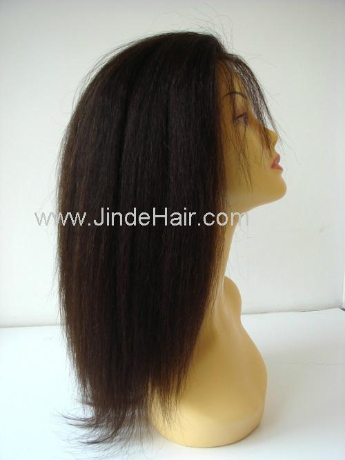 Relaxed texture Brazilian hair full lace wig
