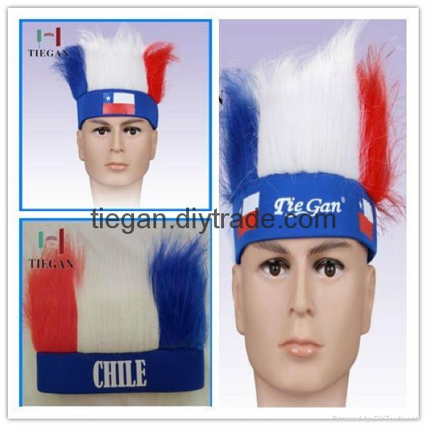 2015 world extreme games fans wig crazy hair synthetic wig for promotion events