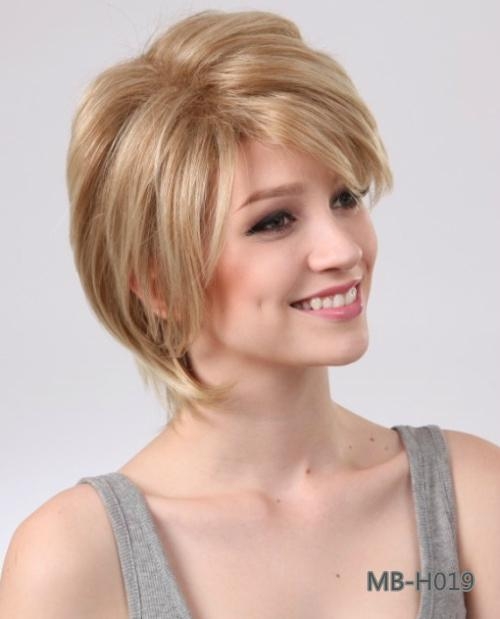 Short synthetic wig with nature wave silky straight 2014