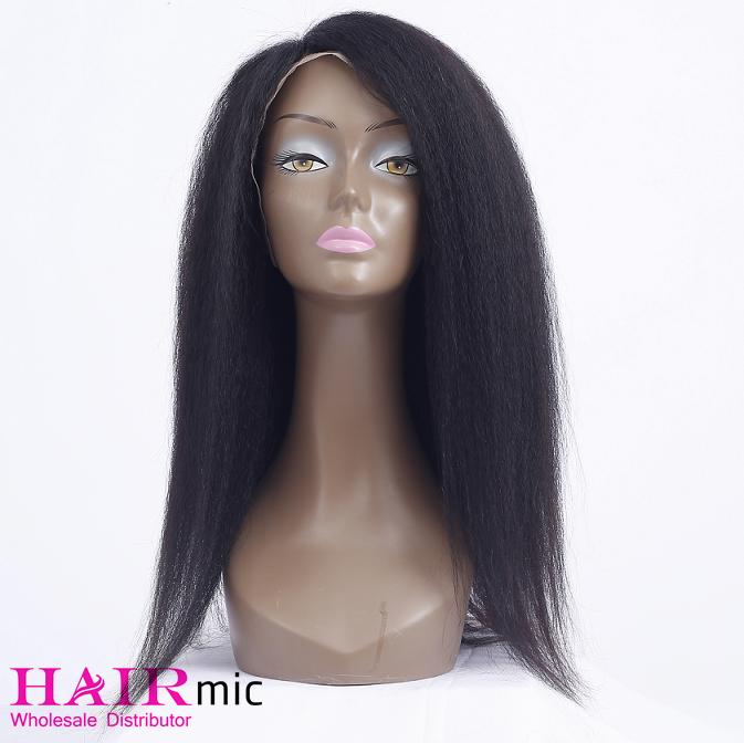 Kinky Straight long Human Hair Wigs Lace Front Closure Wholesale Wigs