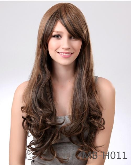 2014 fashion synthetic silky straight nature wave wig for women