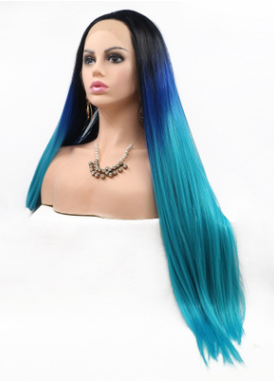 Dyed long straight women front lace wigs