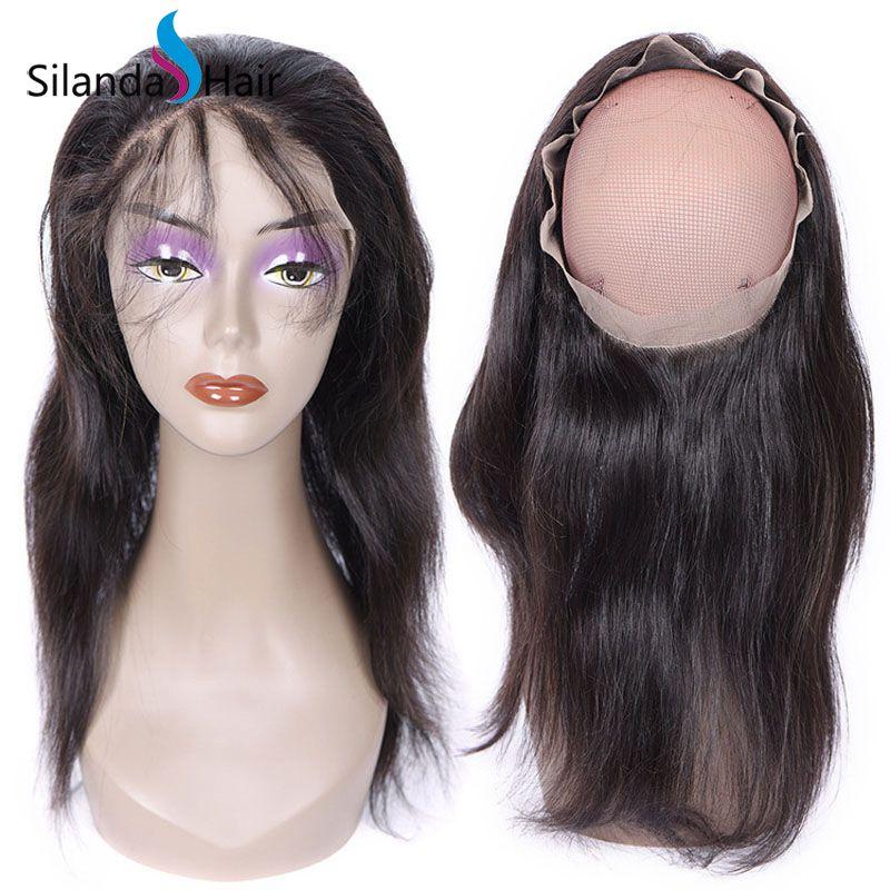Brazilian Virgin Remy 100% Human Hair 360 Lace Closure #1B Natural Wave