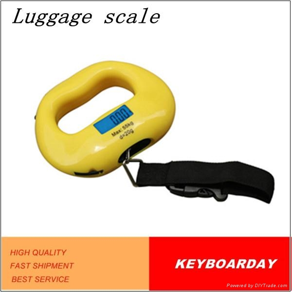 Yellow black strap 50kg l   age digital scale with blue backlight for travel