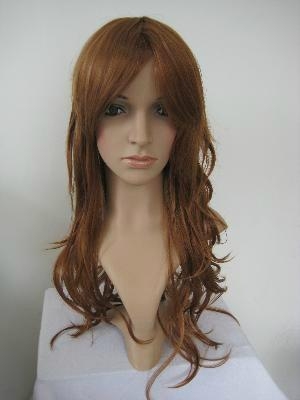Women brown long wavy party cosplay wig daily wigs hair