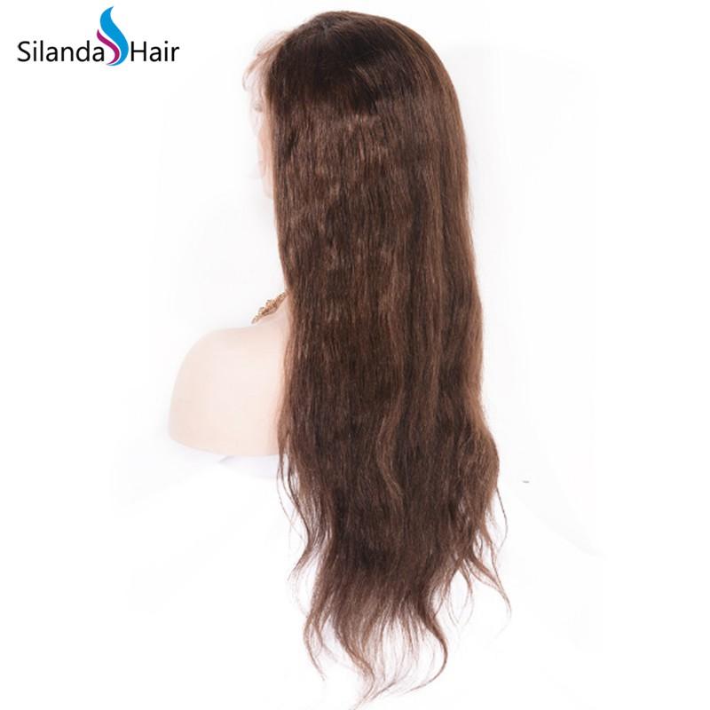 Straight #4 Silk Base Full Lace Wigs Brazilian Human Hair