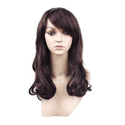 Capless long Curly Chestnut color Synthetic Wig 58cm