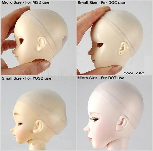 BJD Head Soft Silicone Wig Cap