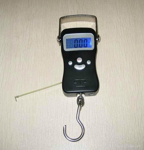 Electronic fishing scale with tape