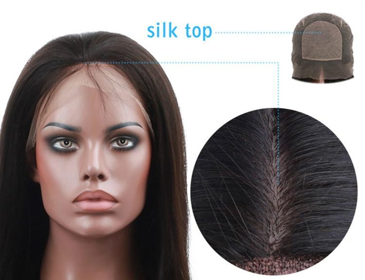 Virgin Brazilian Hair Glueless Silk Top Full Lace Wig