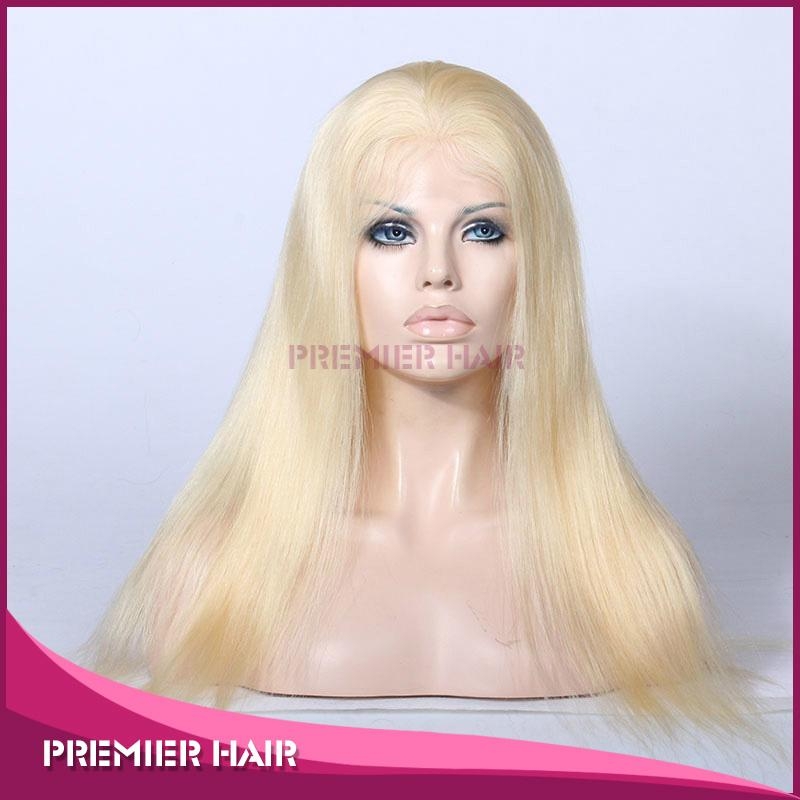 18 Inch Virgin Brazilian Human Hair Blonde Full Lace Wig