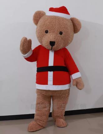Santa bear mascot costume adult teddy bear costume for Christmas