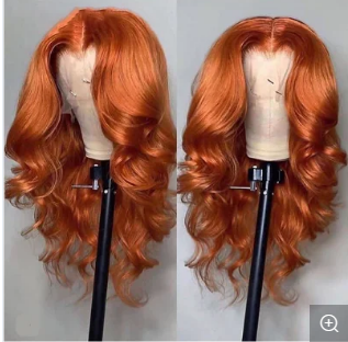 Dark Orange Wig Remy Hair Real Hair Wigs Human Hair  in Stock Wholesale