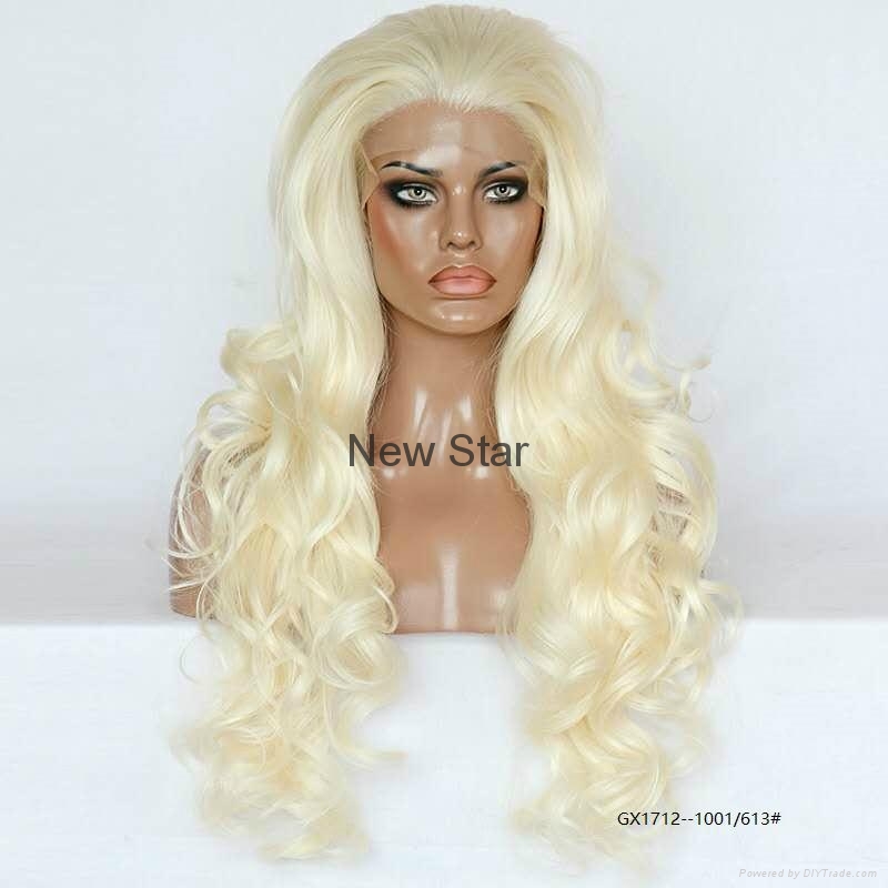 Synthetic frontal lace wigs