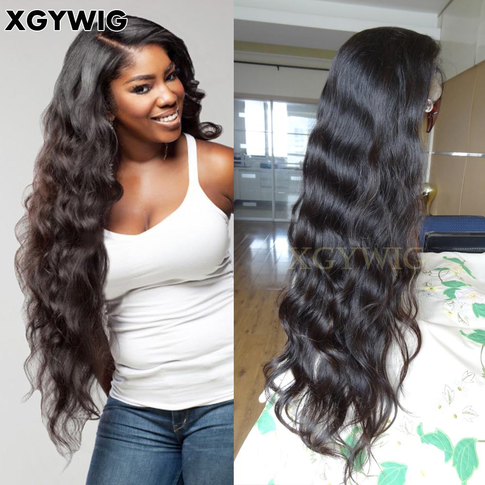 Stock 8"-30" 100% virgin unprocessed Brazilian Hair Natural Wave Full Lace Wigs