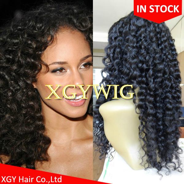 Stock 8"-24" cheap Indian Remy Human Hair Deep Curly glueless lace front wigs