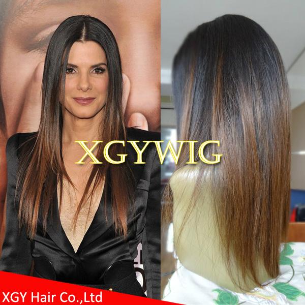 Wholesale virgin Remy Human Hair Ombre Two tone color silk top full lace wigs