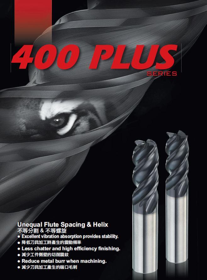 Carbide endmill - 400Plus Series - Unequal Flute Spacing & H