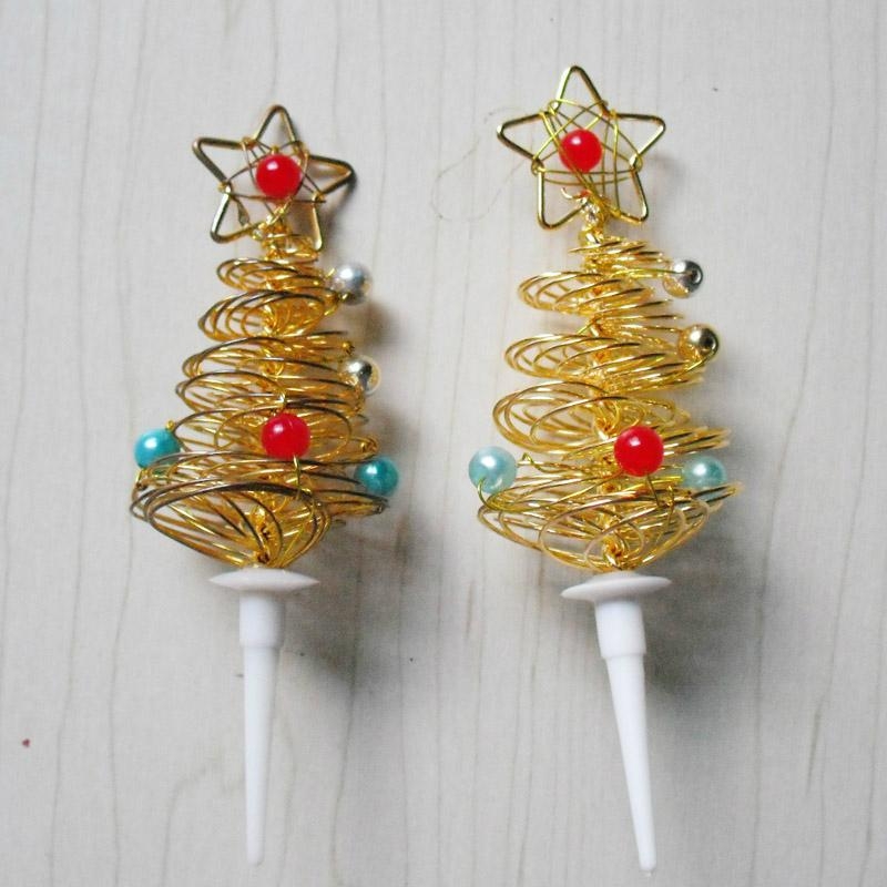 Iron wire gold Cake Christmas Tree Ornament