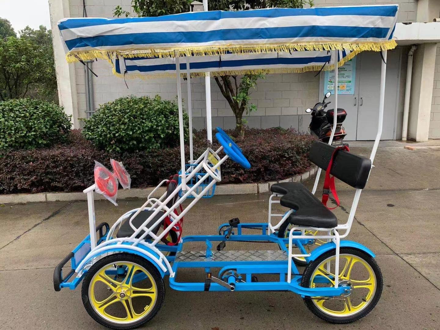 4 person four wheel quadricycle surrey electric sightseeing car