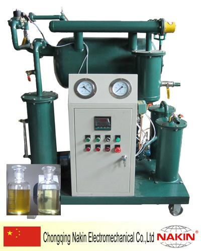 Single stage vacuum insulating oil filtration
