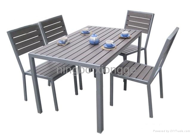 plastic wooden-like outdooe furniture with beautiful apparance