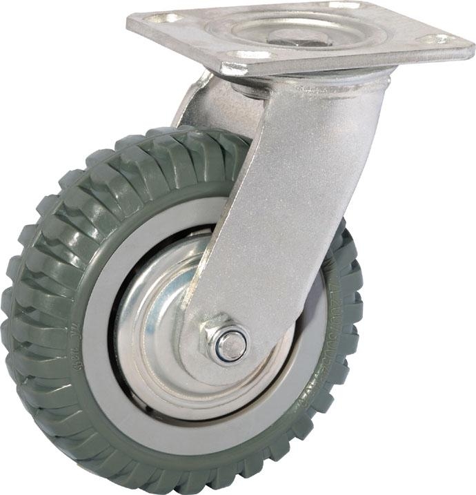 heavy duty PU caster with tyre veins