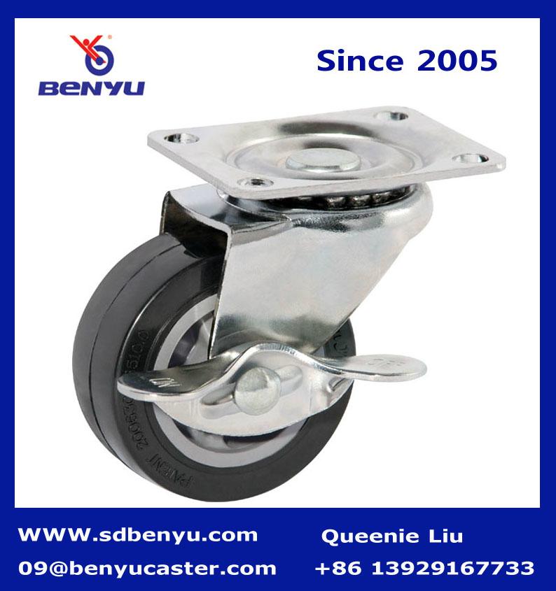 Pu Caster With Side Brake For Tralier