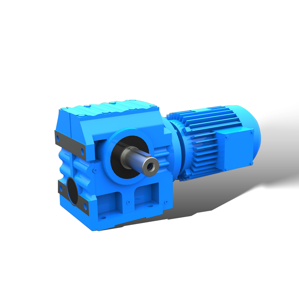 S helical worm gearbox with solid shaft