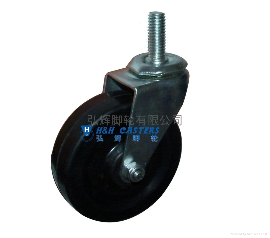 3 In Rubber Casters with Special Threaded Stem