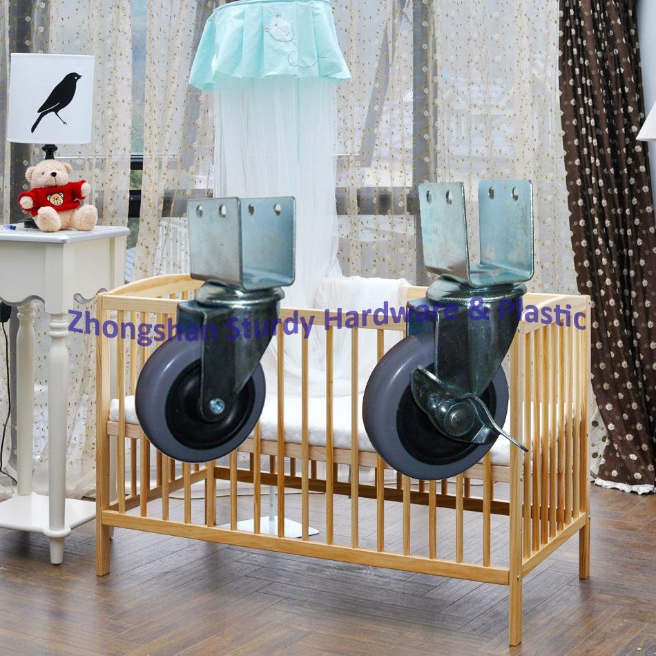 2inch U shape U channel casters for furniture baby crib